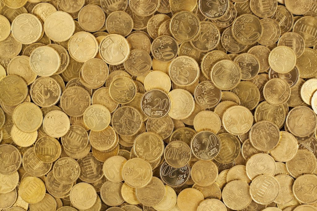 A pile of gold coins.